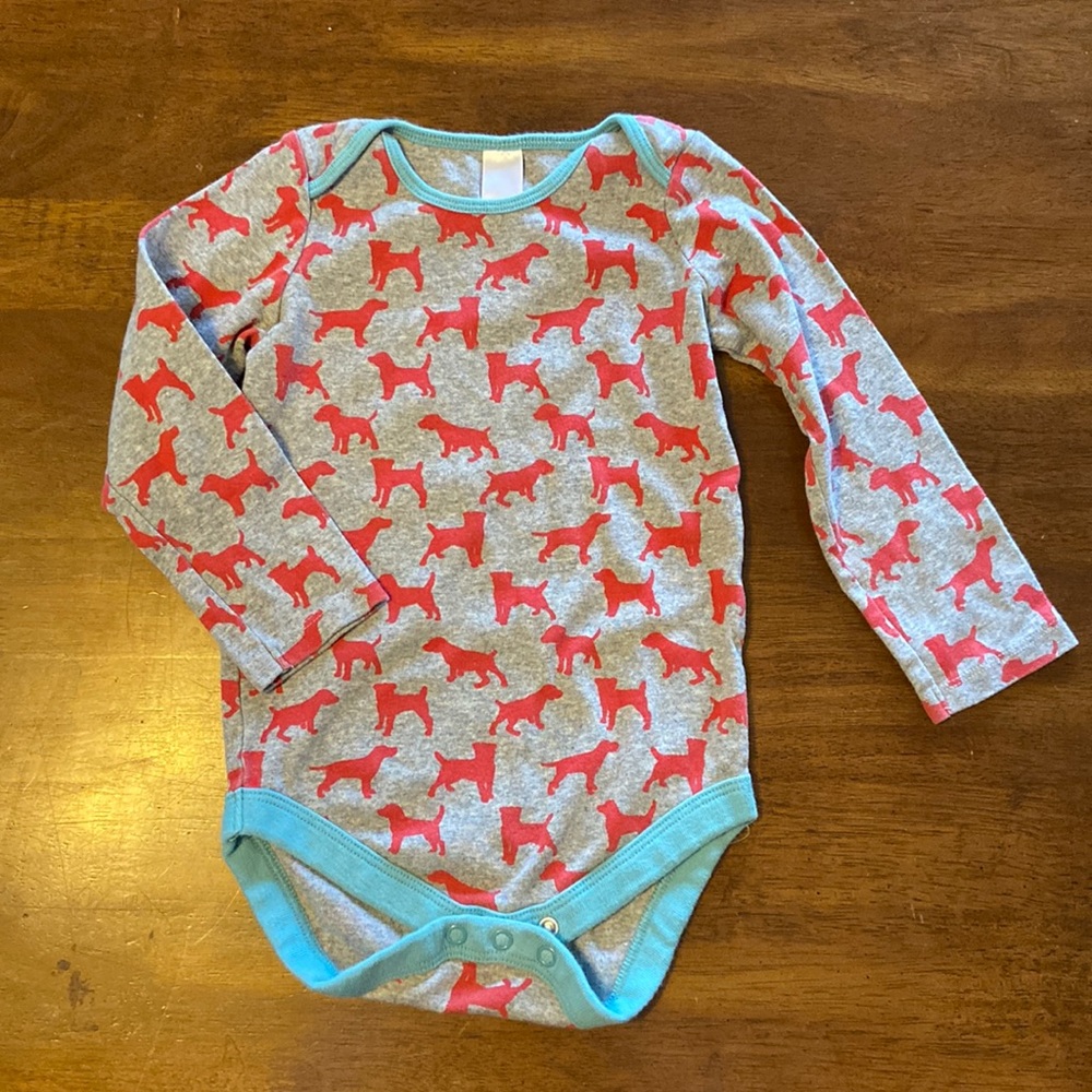 Baby Boden Puppy print Onesie